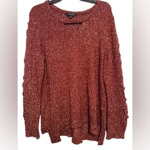 Rock & Republic V-Neck Sweater - Burgandy